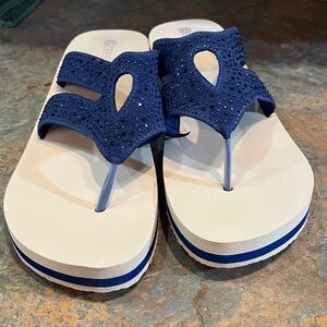 11M BZees flip-flop sandals with beaded embellishment